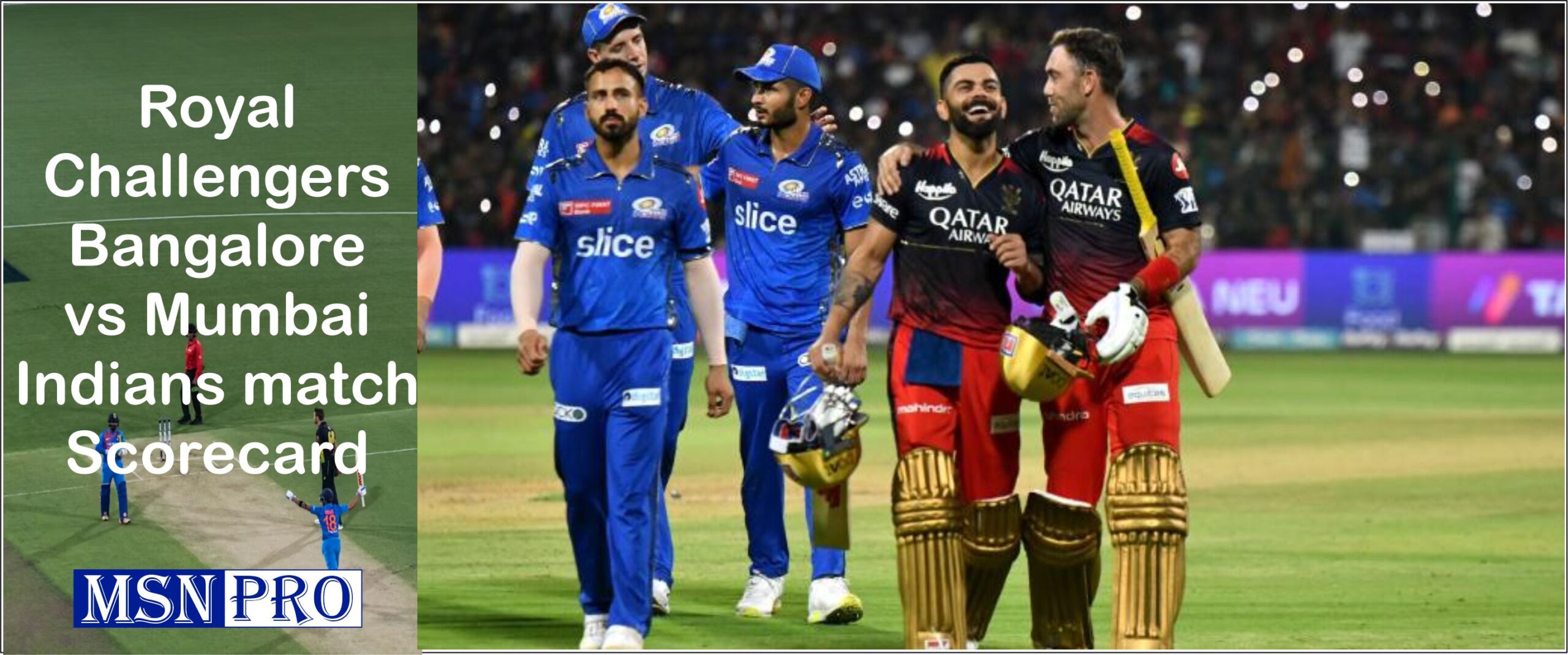 Royal Challengers Bangalore vs Mumbai Indians match Scorecard