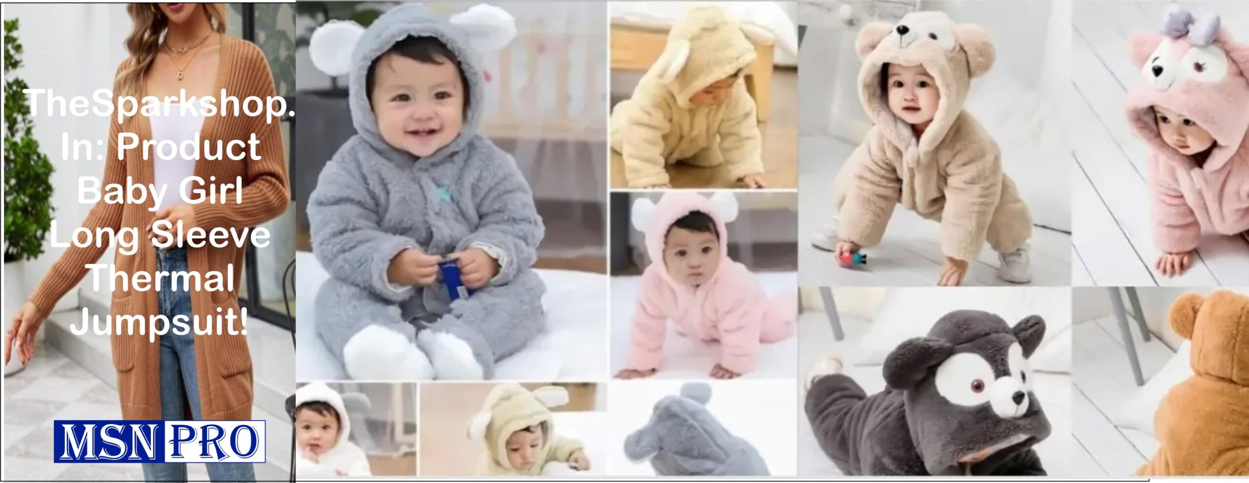 TheSparkshop.In: Product Baby Girl Long Sleeve Thermal Jumpsuit!